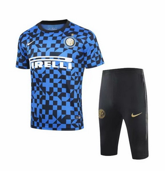 Trainingsshirt Inter Milan Komplett Set 2019-20 Blau Schwarz Fussballtrikots Günstig